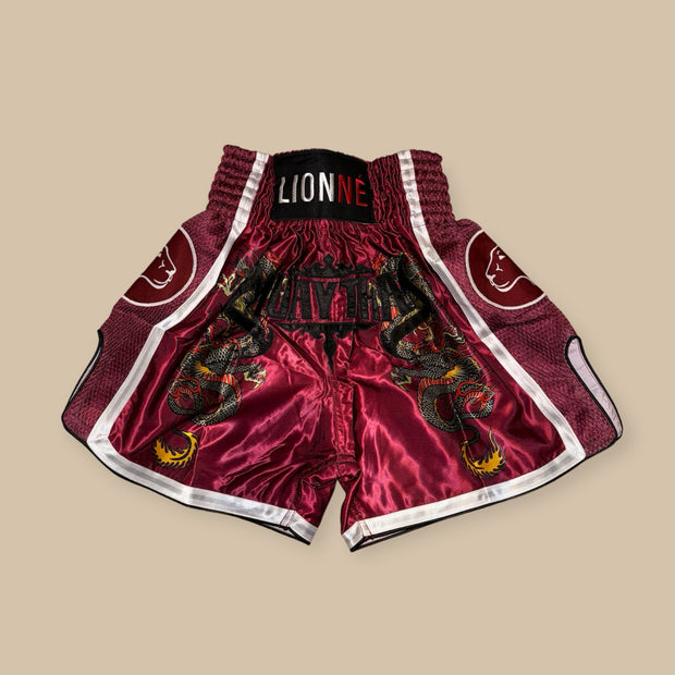 Muay Thai Classic Shorts Lionné Bordeaux